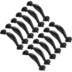 Creatwls 12pcs Door Handle Modern Minimalist Black Kitchen Furniture Zinc Alloy Handles Wardrobe Home Decoration Furniture Handle Cabinet Handle Pull BA 96 mm/128 mm