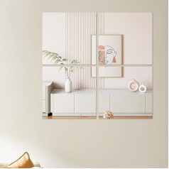 Hode Adhesive Mirror for Sticking, Mirror Film, Self-Adhesive Furniture Wall Mirror, 30 x 30 cm, Pack of 8, Acrylic, Wall, Bathroom, Cabinet, Door, Home Decor