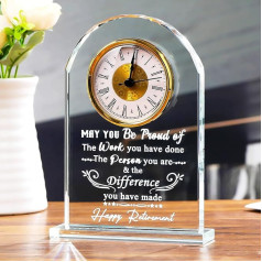 Movdyka Crystal Desk Clock, Retirement Gifts for Men and Women