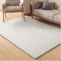 Color G Rug Bedroom 120 x 180 cm, Washable Rug Living Room Absorbent, Luxurious Wool Blend Bed Rug Bedroom Living Room Doormat Indoor/Outdoor Floor Mat Decoration - Cream