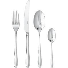 Sambonet 52515-81 Dream-Edelstahlgeschirrset, für 6 Personen, 24-teilig - 6 Gabeln, 6 Löffel, 6 Messer, 6 Teelöffel, Edelstahl, Spülmaschinenfest