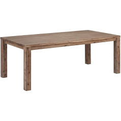 Furnhouse Ibbe Design Alaska Rectangular Extendable Dining Table, 140 x 90 cm, Natural Solid Acacia Wood, L140 x W90 x H75 cm