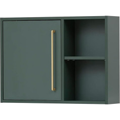 Schildmeyer Kent Wood Composite Wall Cabinet, Forest Green/Gold, 66.8 x 16 x 48.4 cm