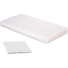 Evergreenweb Materassi & Beds Evergreenweb Mattress for Cot or Cot Bed 60 x 125 cm High and 12 cm High + AntiISOFFOCO Fitted with Natural Cotton Cover Removable Zip Cover and Machine Washable - Colour: White, ANALLERGICO, Antibacterial, Mite Proof and Sup