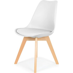 Ihana Chair Wood Polypropylene Faux Leather White One Size