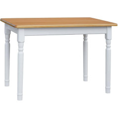 K Koma Dining Table 100 x 70 cm Solid Pine Wood White Alder Country House Style