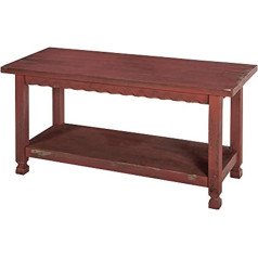 Alaterre Furniture Alaterre Rustic Cottage Bench, Red Antique Finish Bank, Holz, Rot antik