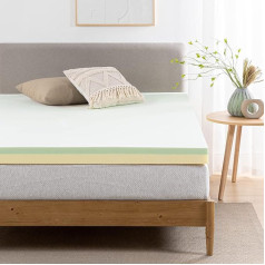 Zinus Oeko-Tex Green Tea Memory Foam Mattress Topper 90 x 190 cm for Mattress, Bed and Sofa