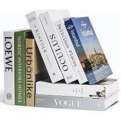 Engyas Designer Luxury Modern Artificial Decorative Books for Home Bookcase Decoration Shelves Living Room Fashion Decorative Entryway Console Artificial Books for Decoration (Pack of 9)