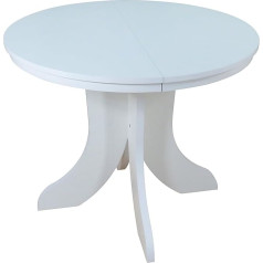 Moebel Direkt Online Weimar Round Dining Table with Pull-Out Function White