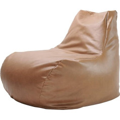 Fbkphss Inner Bean Bag Cover, Faux Leather Bean Bag Cover (without Filling) Multifunctional Giant Bean Bag for Adults and Children, Easy to Clean, Khaki, 29.5 x 39.3 x 27.5 Inches