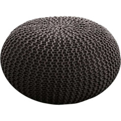 Casamia Outdoor Pouf, Seat Pouf 100% Waterproof Chunky Knit Look, Diameter 55 cm, Extra High, Height 37 cm