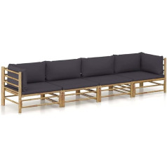 Festnight Garden Lounge Furniture, Patio Garden Furniture Set, Bamboo Garden Lounge Sofa, Outdoor Couch Set, Garden Sofa Set, Patio Furniture, 4-Piece
