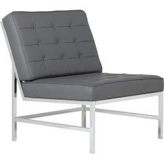 Sd Studio Designs Studio Designs Home Modern Ashlar Accent Chair Lounge Chair for Living Room Bedroom Bonded Leather Grey 72000