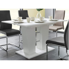 Newfurn Dining Table White Dining Room Table Kitchen Table II 140-180 x 75 x 90 cm (W x H x D) Synchronous Extendible up to 180 cm 22 mm ABS Edge