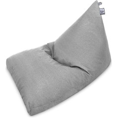 Happers XL Matt Light Grey Pyramid Outdoor Bean Bag with Filling