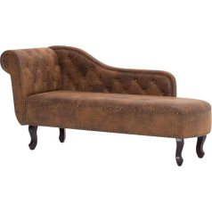 Vidaxl Chaise Longue Chaise Lounge Sofa Bed Recliner Sofa Bed Recliner Sofa Bed Brown Suede Look
