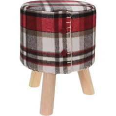Small-Preis Pouf Ottoman Stool with 3 Solid Wood Legs Cover in Fur or Checked Pattern