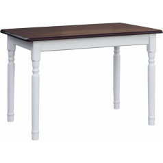K Koma Dining Table Kitchen Table Solid Pine Wood White Honey Country House Style 70 x 130 cm