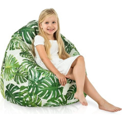 Italpouf L Children's Bean Bag, Indoor, Bean Bag Chair for Children, EPS Beads Filling, Removable Cover, Machine Washable, Children's Chair, Certified, Jungle