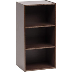 Iris Ohyama , Library, Furniture, Storage Shelf, Side Furniture, 3 Shelves, Design, Horizontal & Vertical Arrangement, Office, Bedroom, Living Room - Module Shelf MDB-3 - Brown