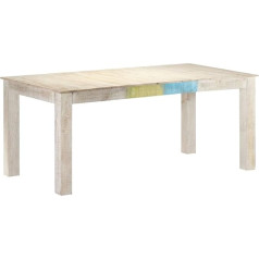 Vidaxl Mango Wood Solid Dining Table Kitchen Table Dining Room Table Dining Room Kitchen Wooden Table Solid Wood Table White 180 x 90 x 76 cm