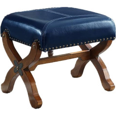 Fchmy NMDCDH Ottoman Footstool Seat, Modern Leather Footstool Rectangle Footrest Padded Seat, Makeup Coffee Table Chair Footstool 48 x 38 x 39 cm