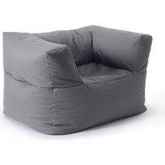 Lumaland Bean Bag Lounge Modular Armchair | Easy Expandable & Lightweight Sofa | Washable & Waterproof Seat Furniture for Indoor & Garden | Indoor & Outdoor Seat Set | 96 x 72 x 70 cm [Grey]