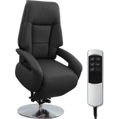 Cavadore Edinburgh Leather TV Chair with Standing Aid Electrically Adjustable Relaxation Function 2 Electric Motors 74 x 114 x 77 cm Genuine Leather Black