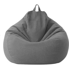 Xiximaon Bean Bag Cover without Filling, Bean Bag Covers, Removable Bean Bag Cover, Plain Indoor Bean Bag Cover with Zip for Children and Teenagers and Adults (Dark Grey, L)