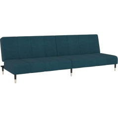 vidaXL Sofa Bed 2-Seater Sofa Bed for Living Room Home Cinema Office Guest Bed with Wooden Frame Sofa Bed Day Bed Couch Sofa Extendable Blue Velvet