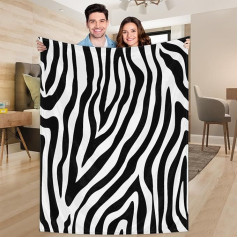 Ririx Überwurfdecke mit Zebramuster, für Bett, Couch, Sofa, Stuhl, Camping und Reisen, leichte Decke, groß (203,4 x 152,4 cm)