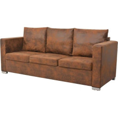 Zeyuan 3 Seater Sofa, Living Room Couch, Living Room Furniture, Youth Sofa Lounger Living Room, Sofas & Couches, Youth Children's Room, 191 x 73 x 82 cm Artificial Suede