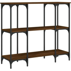 Tidyard Konsolentisch,Beistelltisch mit Stauraum,Wohnzimmertisch Tisch Dielentisch mit verstellbaren Beinen,Ablagetisch Flurtisch Eingangstisch 102 x 35 x 90 cm (L x B x H) Braun Eichen-Optik