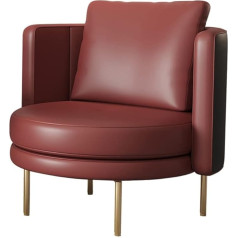 Hasmi Kleines Sofa Business-Empfangssofa, Stuhl, Hotel, drehbares Einzelsofa, Freizeit-Einzelsofa, Schlafzimmer, Wohnzimmer, Arbeitszimmer, weiches Ledersofa Einzelsofa (Color : Rood)