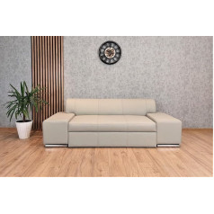Quattro Meble London FS 220 cm Real Leather Sofa with Bed Function Sleep Function Leather Sofa Real Leather Couch Choice of Colours