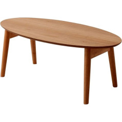 Emoor Folding Table Wood Small Oval (W 90 x D 43 cm) Cherry Wood Couch Tatami Table