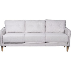 DRW Sofa, Polyester and Wood Rubber, Light Grey, 189 x 75 x 86 cm