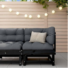 SKM 825426 Corner Sofa with Cushion Solid Pine Wood 11.9 kg Colour: Black