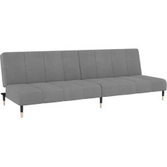 vidaXL Schlafsofa 2-Sitzer, Schlafcouch für Wohnzimmer Heimkino Büro, Gästebett mit Holzrahmen, Sofabett Tagesbett Couch Sofa Ausziehbar, Hellgrau Samt