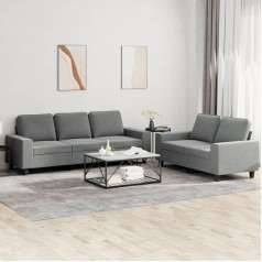 Lapooh 2-TLG. Sofagarnitur Dunkelgrau Stoff, Loungesofa, Sofas & Couches, Relaxsofa, Couch für Wohnzimmer, Couch Mit Schlaffunktion - 3201899