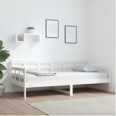 Lapooh Day Bed, Sofa Bed, Couch with Sleep Function, Sofa Bed, Sofa Bed, Sofa Bed, Sofa Bed, Daybed, Couch Bed, Teenager's Bed, White Solid Pine Wood, 90 x 190 cm
