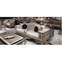 Jv Möbel Chesterfield Sofa Couch 3 Seater Cushion Furniture White