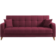 Gozos Bilbao 3-Seater Sofa Set, Bed Function Couch Made of Polycotton Fabric, Living Room Furniture, Decorative and Comfortable Sofa with Sleep Function and Wooden Leg, 219 x 90 x 98 cm