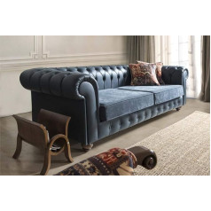 Jvmoebel XXL Big Sofa Couch Chesterfield 240 cm Upholstered Sofas 4 Seater Leather Textile #314