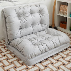 Ukalou Folding Sofa Bed, 5 Way Adjustable Floor Lounger, 2 in 1 Armless Lazy Couch Sleeper Chair Floor Sofa for Home Bedroom Living Room Office (Color : Light Grey, Size : 120cm)