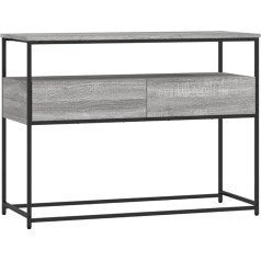 Makastle Konsolentisch Flurtisch Dekotisch Wohn- und Schlafzimmer Standregal Beistelltisch Sofatisch Eingangstisch hinter Sofa, Grau Sonoma 100x40x75 cm Holzwerkstoff