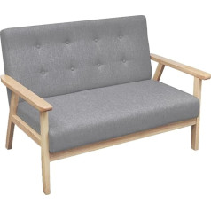 Camerina 2 Seater Sofa Fabric Light Grey Small Futon Sofa Bed Modular Sofa Love Seat Two Sofa