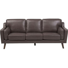 Beliani Zeitgenössisches Sofa in Braun Lederoptik Couch 3-Sitzer Lokka