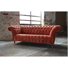 Jvmoebel Chesterfield Sofa Couch Upholstery Sofas Classic 3-Seater Leather Fabric Winchester